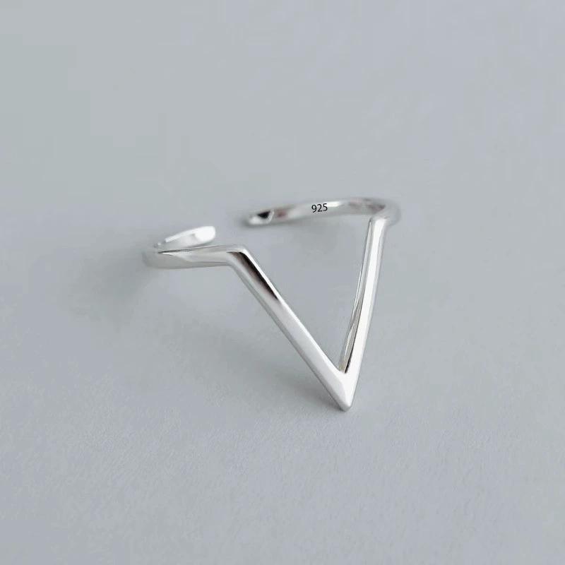 

PANJBJ 925 Sterling Silver Four-pointed Star Shining Zircon Ring High-end Personalized Opening Adjustable Jewelry resizable