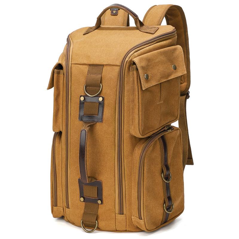 Canvas Backpack Outdoor Large Capacity Waterproof Travel Men'S School Bag Niche Design Backpack Travel Bag Computer Bag