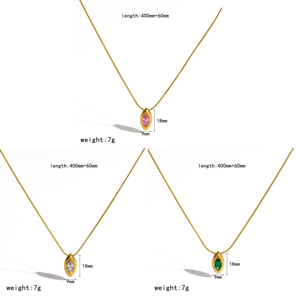 Star Zircon Drop Pendant Necklace With Gold Plated Stainless Steel For Daily Wear