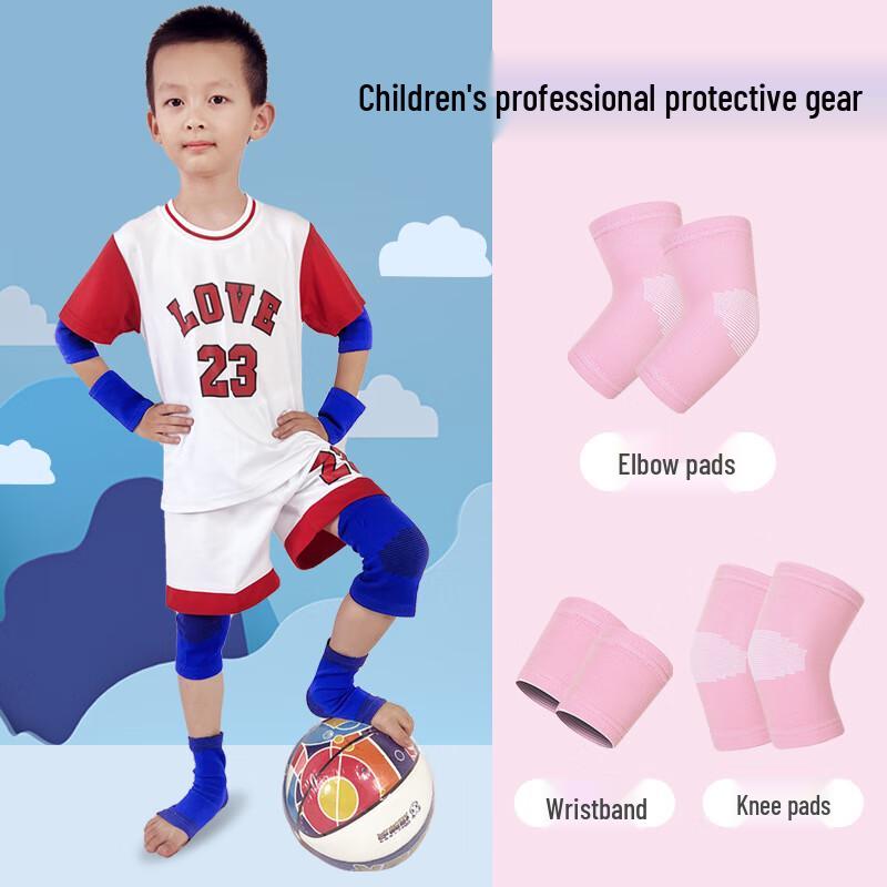 Tinbai Kids Summer Thin Pink 6-Piece Knee & Elbow Pad Set