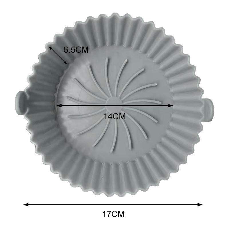 Silikon-Luftfritteusen-Ofen-Backblech, gebratene Pizza, Hähnchenmatte, Airfryer-Silikontopf, runde, wiederverwendbare Kuchenform, Luftfritteusen-Zubehör