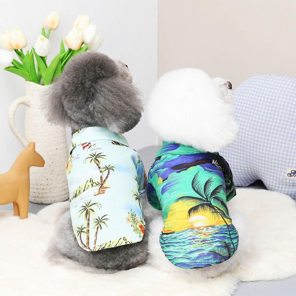 

Breathable Floral Polyester Fibre Durable Pet Costume Cat Shirt Puppy Short Sleeves Dog Clothes