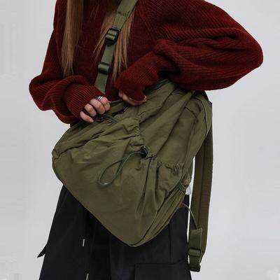 Backpack High Capacity Nylon Casual Simple Canvas Bag for Female College Students Versatile Schoolbag