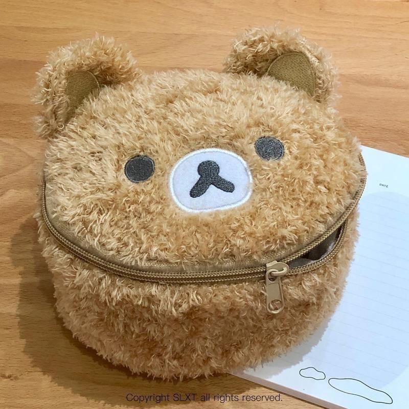 Portable Plushes Makeup Case Cartoon Bear Cosmetic Bag Women Jewelry Storage Pouch Large Capacity Travel Organizer Pouch