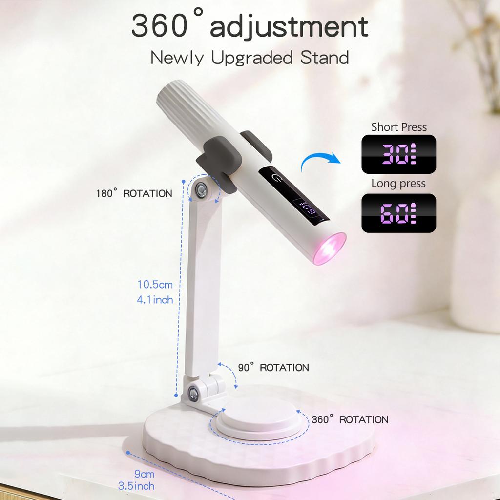 UV LED Nail Lamp Set Dryer Touch Lamp Rechargeable With Stand UV Light Drying Nails Gel Polish Lamps Quick Drying Cure Tools