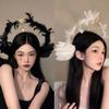 Elfí péřová čelenka Andělská bohyně Pokrývka hlavy Křídla Barokní péřová tiára Pokrývka hlavy Párty kostýmy