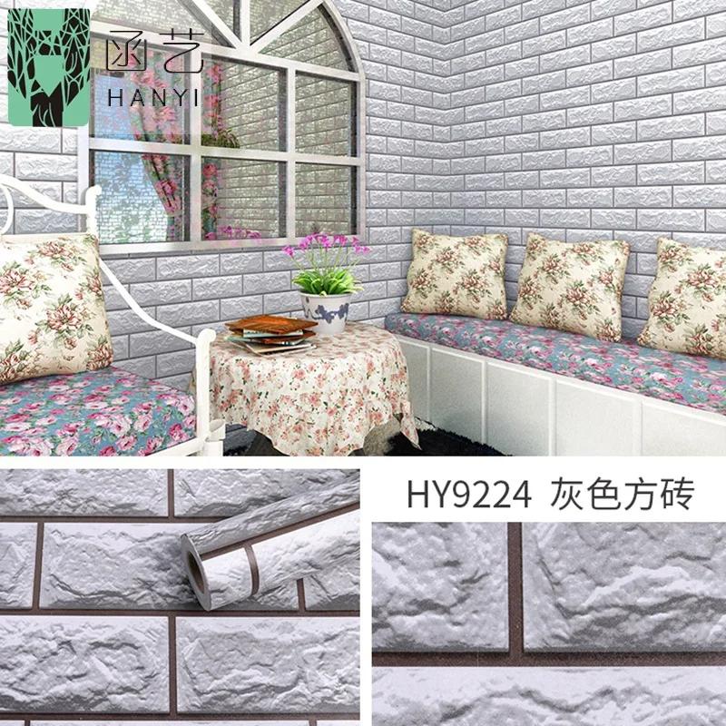 Heimdeko 3D Ziegelmuster PVC Selbstklebende Tapete Wohnzimmer Wanddekoration Tapete Restaurantdekoration
