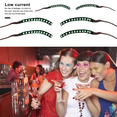 LED Kirpikler Büyüleyici Benzersiz Işıklı Eyeliner Partiler Gece Kulüpleri Bar için Cadılar Bayramı Parlayan Göz Kapağı Bandı