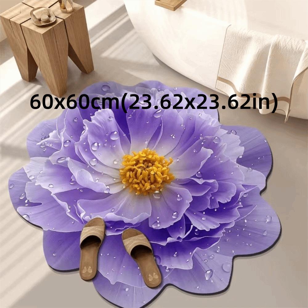 

Non-slip Flower Carpet Special-shaped Blanket Bathroom Floor Mat Living Room Tea Table Bedside фіолетовий
