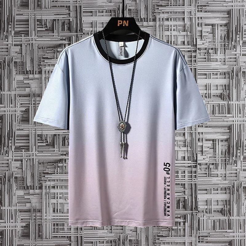 Summer Sports and Leisure Ice Cool Suit Men's Short-sleeved Trend Gradient Shorts Two-piece Set
