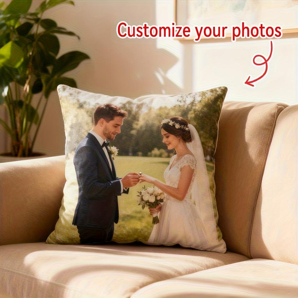 1 customized photo printed cushion cover made of polyester material with zipper closure, suitable for bedrooms and living rooms,