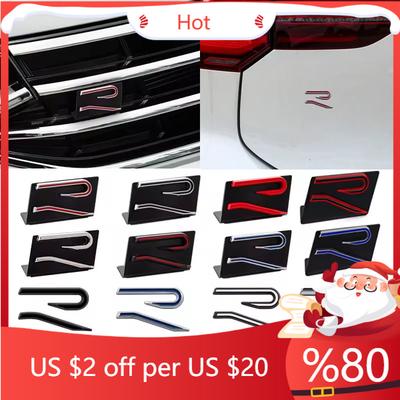 2026 Ny for VW VOLKSWAGEN 1 stk Ny R RLine Frontgrill Emblemer Bilkarosseri Bakre Bagasjerom Klistremerke For Volkswagen VW Polo Golf MK8 Touare