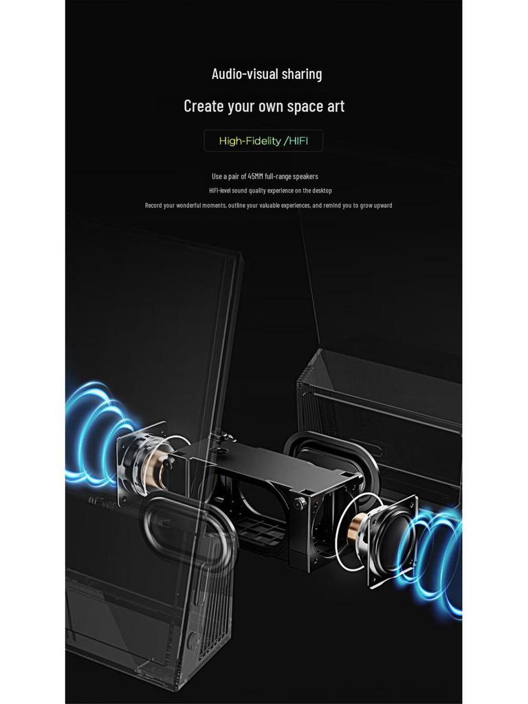 MorrorArt Y1 Smart Bluetooth Speaker & Photo Frame with Floating Lyrics and Calendar