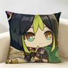 Tighnari Cute Genshin Impact Cushion Cover Natural Linen Organic Fabric DoubleSided Printing Room Sofa Decor Pillow Case