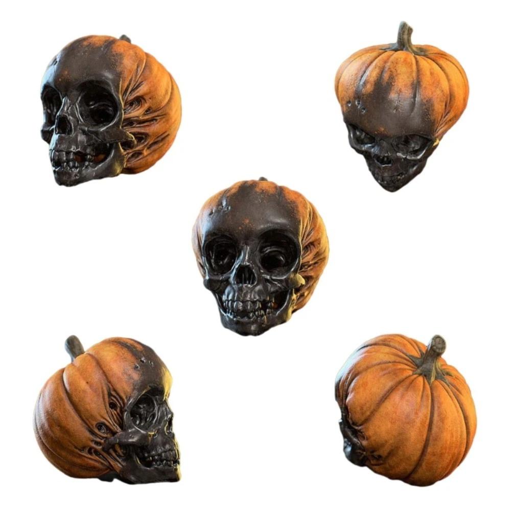 Vintage Artificial Skull Head Model Resin Skull Head Figurines Halloween Decor Gifts