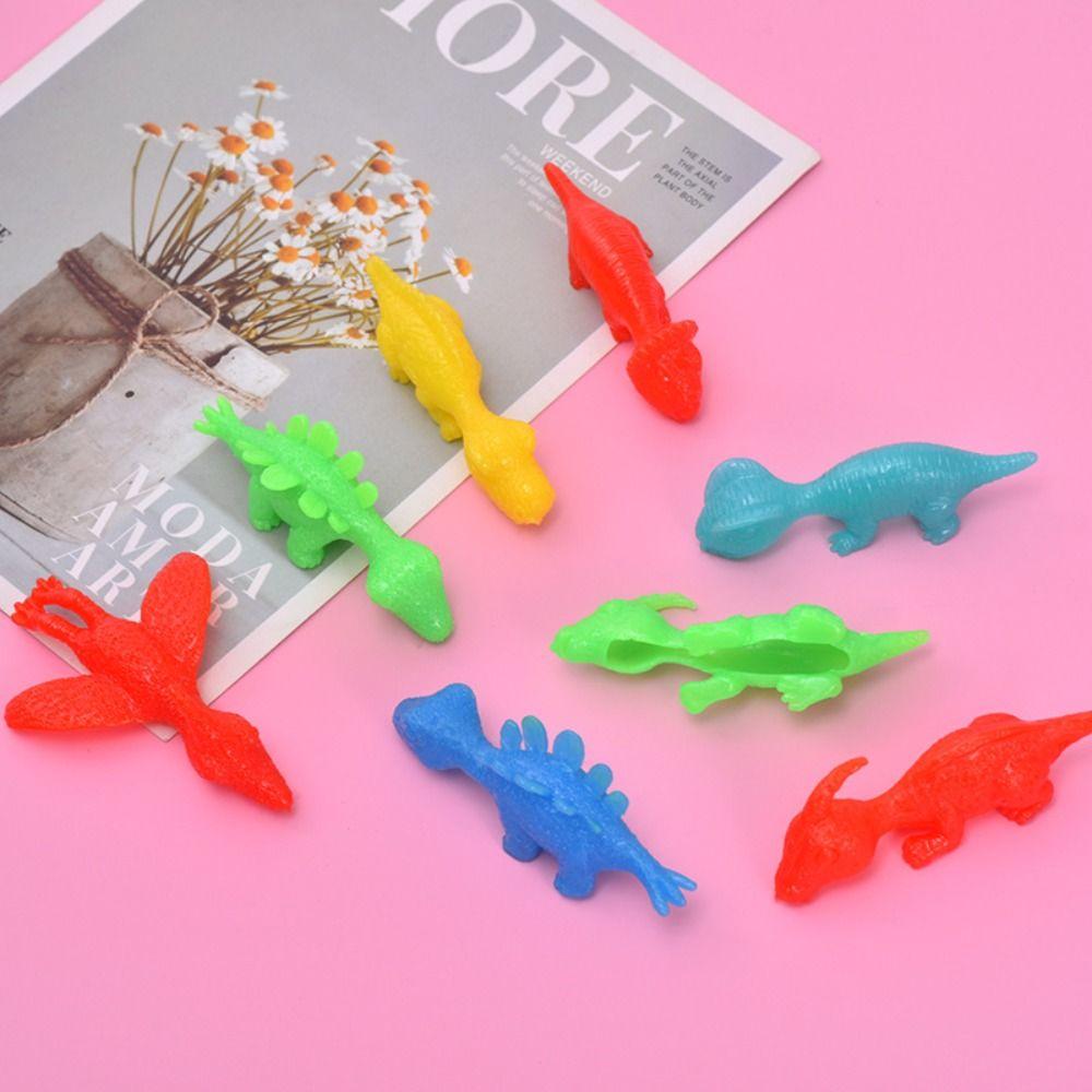 5pcs Dinosaur Launch Dinosaur Plastic Flying Dinosaur Finger Toys Party Favors