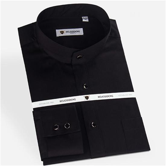 Saf Pamuk Beyaz Erkek Dik Yaka Uzun Kollu Resmi Gömlek Regular Fit