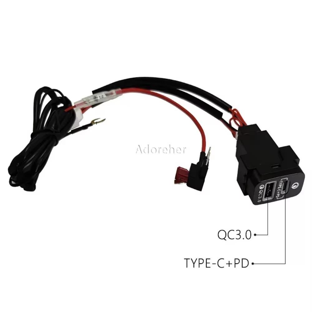 Car QC3.0 PD Fast Charger USB Type-C Interface Socket for Mitsubishi Outlander Pajero Sport Lancer EX ASX V73 V93 V97