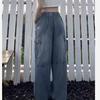 Straight Leg Jeans voor Dames Niche Design Losvallend en Multi-Pocket Wijde Pijpen Broek voor Dames Jeans