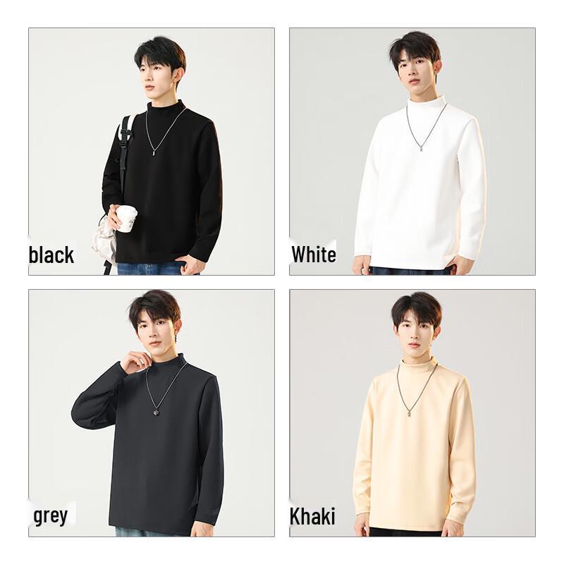 Maoren Men's Thickened Thermal Fleece Long-Sleeve T-Shirt
