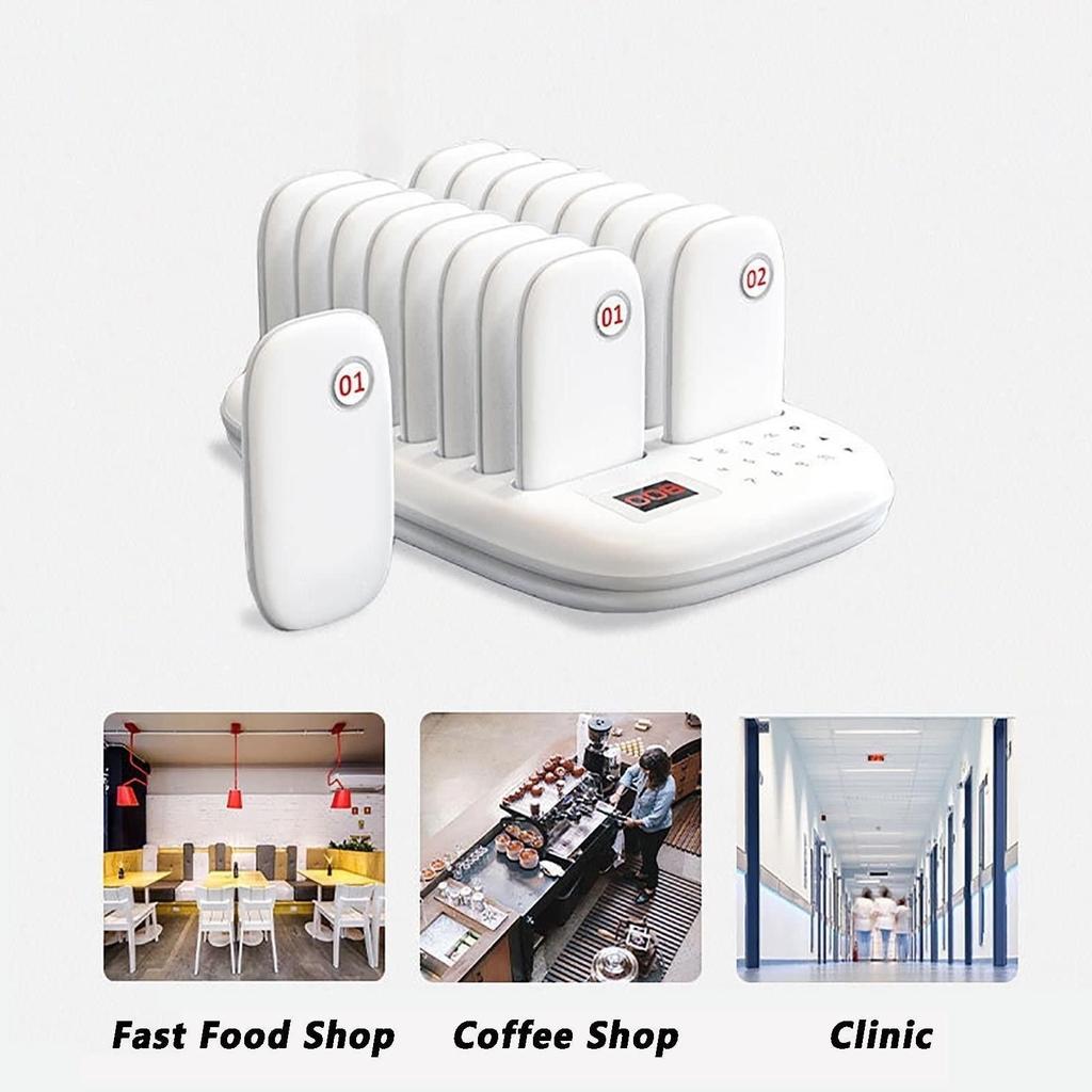 Wireless Guest Customer Service Calling System,Restaurant Pager System,Social Distancing Keeping 16 Pagers Buzzers