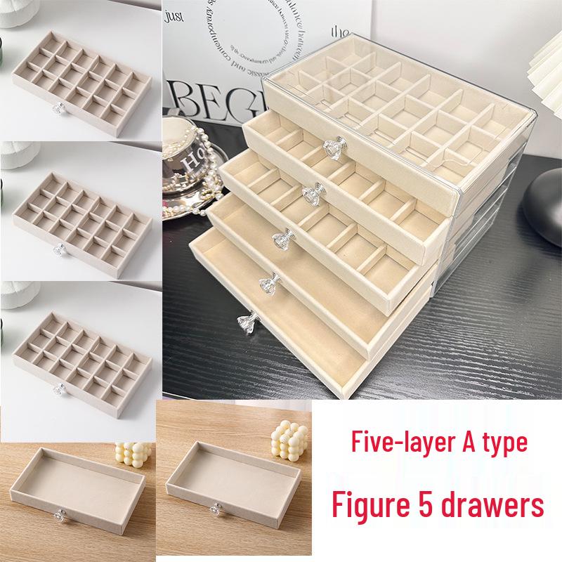 

Пятислойная акриловая шкатулка для хранения ювелирных изделий - Органайзер для серег, ожерелий, колец большой вместимости и с высококлассным дизайном