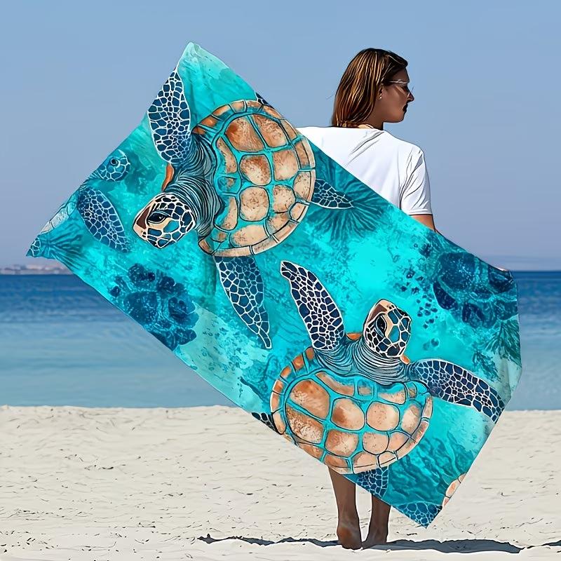 Extra-Large Beach Towel with Vibrant Sea Turtle Ocean Print Ultra-Soft Quick-Dry Microfiber Multipurpose Suitable for Yoga Towel 70X150cm