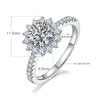 Sunflower Natural Wind Belt Moissanite Ring S925 Sterling Silver Inlaid 1 Carat Mozambican Ring