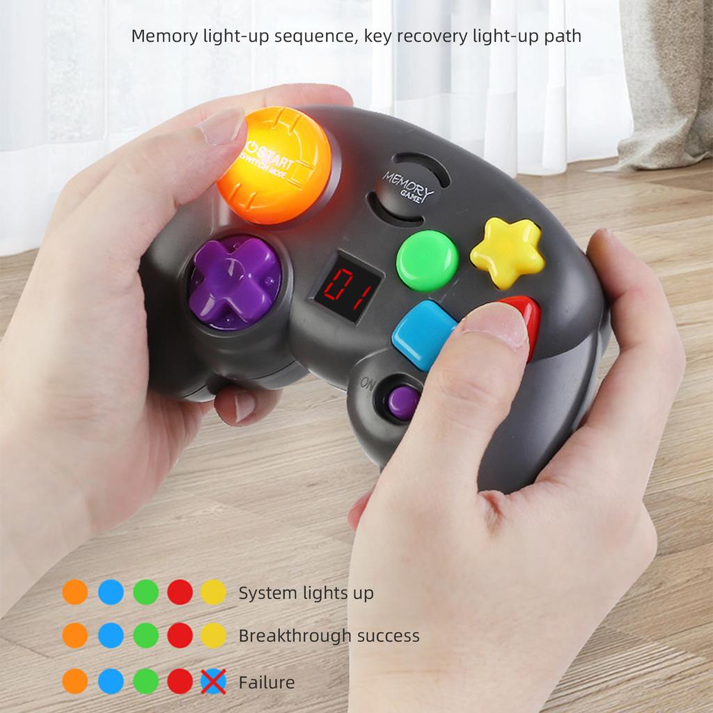 Handheld Memory Game 4 Modes Light and Sound Fun Toy Electronic Memory Game for Kids Steering Wheel Shape