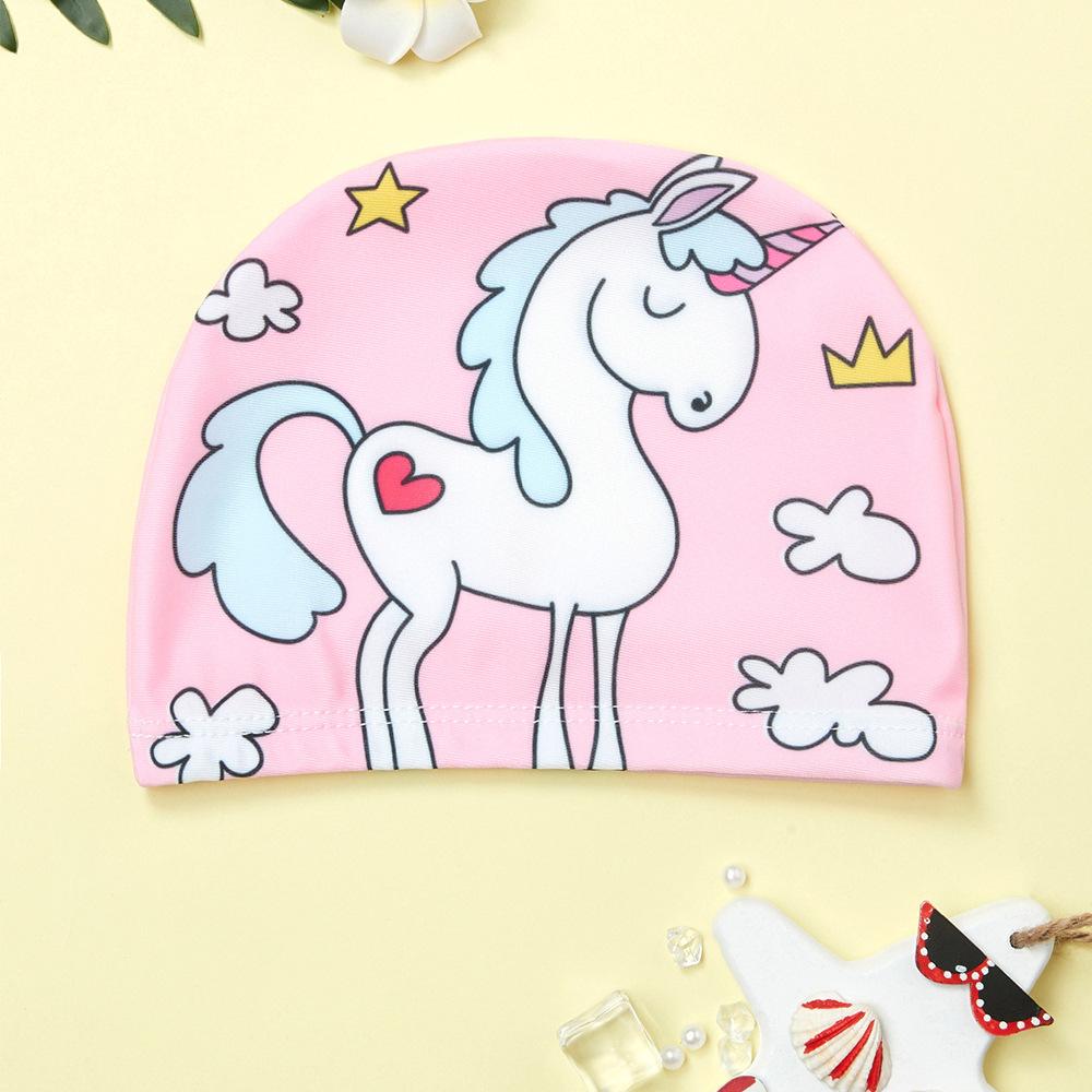 Cartoon Badekappe Jungen Mädchen Kinder Wasserdichte Badekappen Kinder Schwimmbadhüte Ohrenschutz Bunte Baby-Badehaube