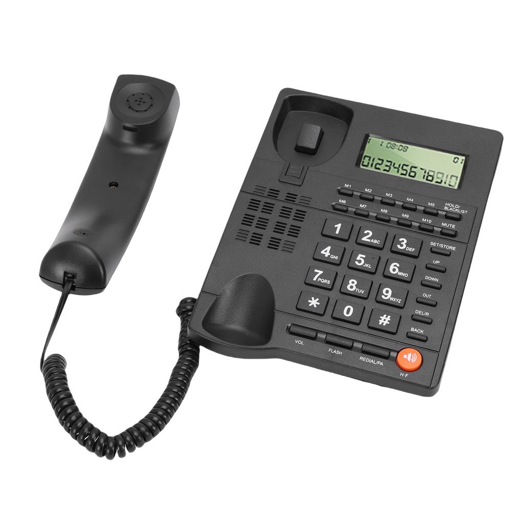Corded Landline Phone Caller ID Hotel Home Phone Large Key Telephone with Speaker Clear Display