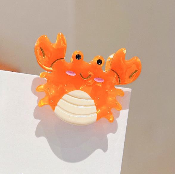 Colorful Marine Animal Hair Clip Set: Dolphin, Octopus, Lobster, Crab, and Starfish Accessories