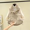Women's Autumn/Winter Short Stand-up Collar Vest Simple Patchwork Sleeveless Jacket