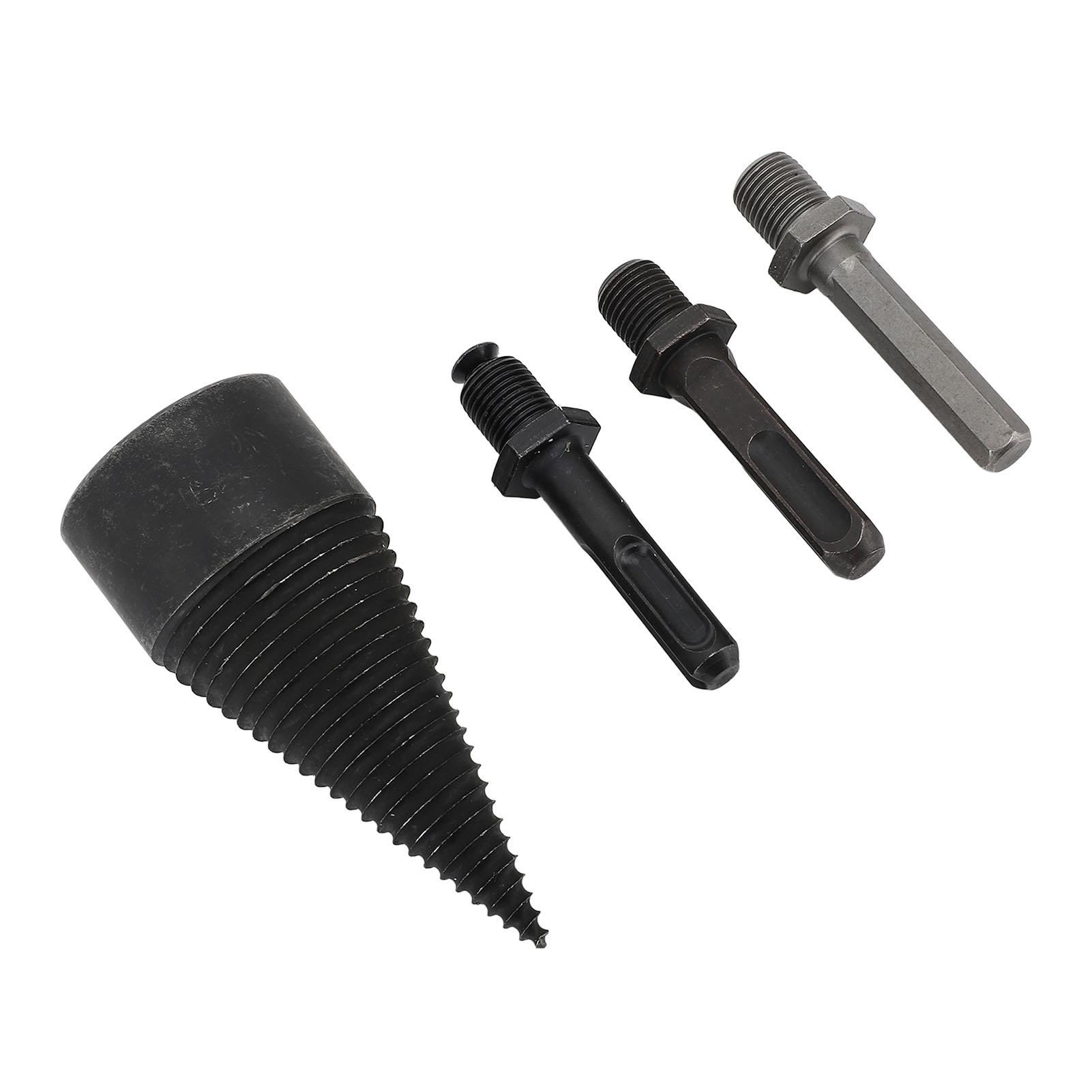 

Firewood Log Splitter Drill Bit High Carbon Steel Electric Drill Wood Splitter Detachable Drill Bit with 3 Drill Shanks for Wood Splitting