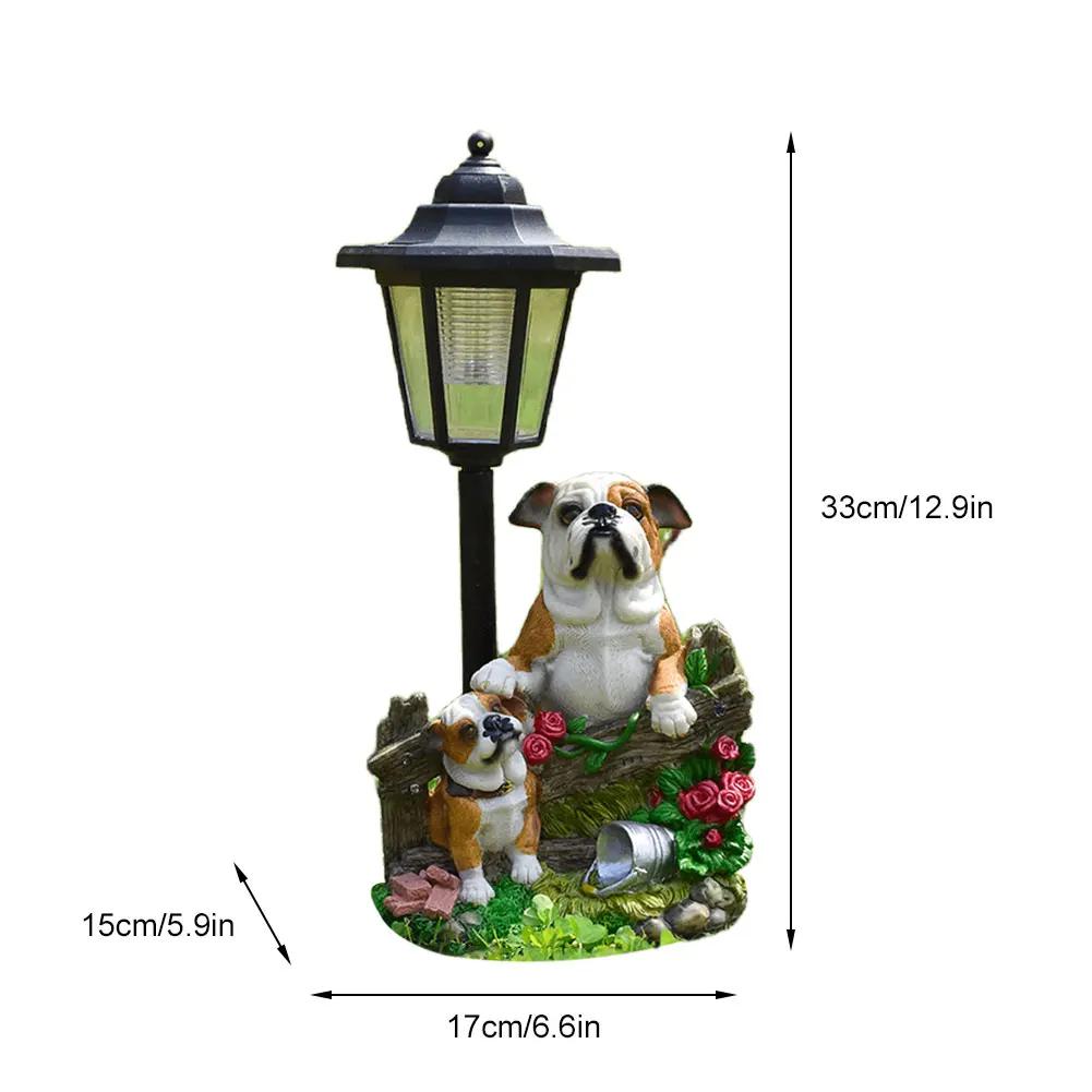 Solar Hexagonal Garden Lamp Resin Cute Figurine Light Animal/ Child/ Gnome Decorative Lamp Lawn Courtyard Garden Decoration