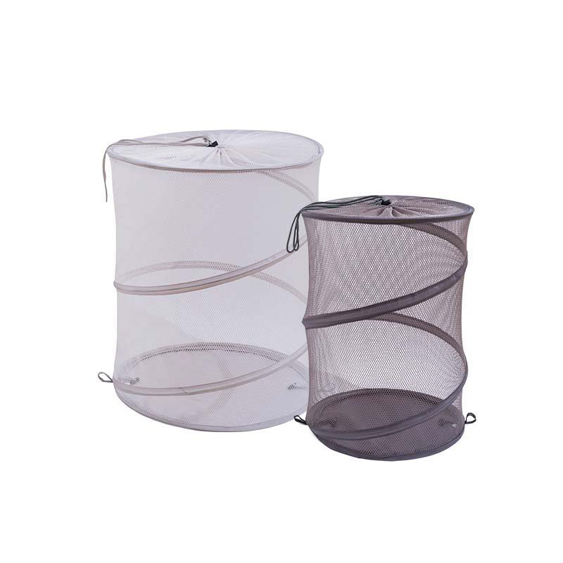 Cesto de Roupa Suja Cilíndrico Grande Dobrável com Cordão para Roupas Sujas e Armazenamento de Necessidades Diárias