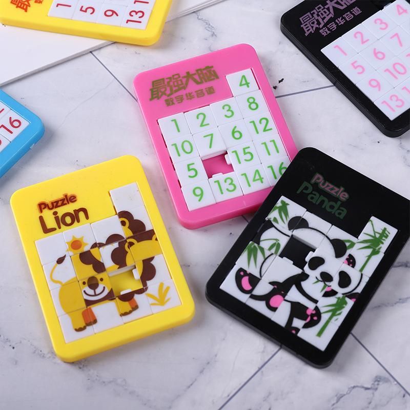 5Pcs Number Puzzle Plastic Moving Sliding Early Education Animal Children'S Jigsaw Puzzle Toy School Kindergarten Game Gift