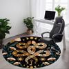 1pc Snake Motif Carpet, Round Non Slip Durable Large Size Office Carpet, Suitable for Office