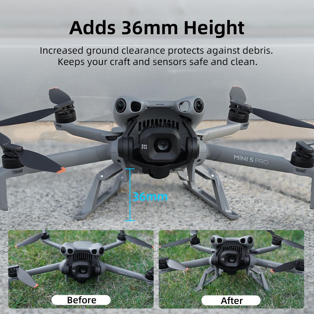 BRDRC Landing Gear for DJI Mini 5 Pro Drone Foldable Expansion Kit Quick Release Height Protector Extended Leg Extensions