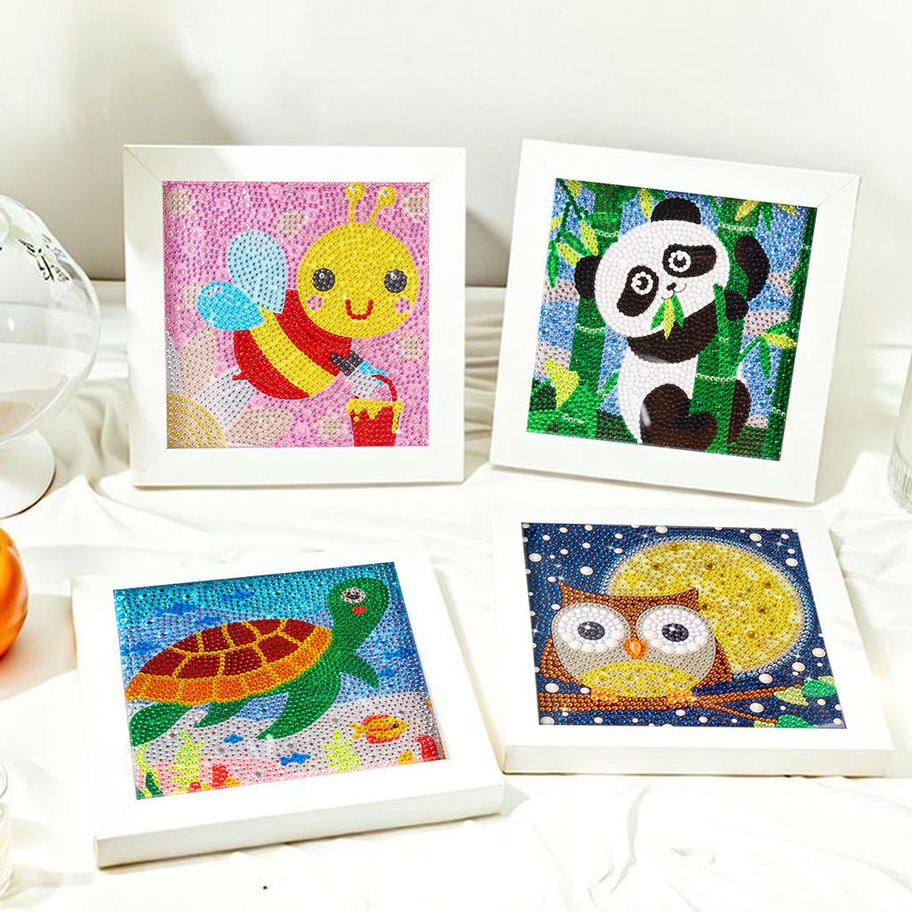 Kids Full Drill 5D Diamond Painting Kit, Cartoon Animal Handmade Diy Diamond Paste Decor Art