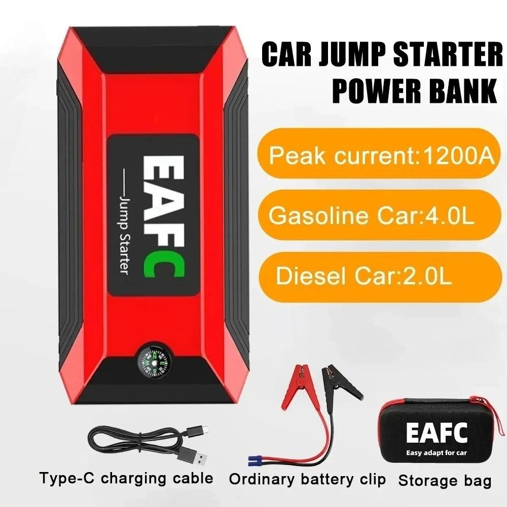 1200A/600A Portable Car Jump Starter 12V Emergency Battery Booster Power Bank Charger Starting Device for Petrol Diesel Vehicles
