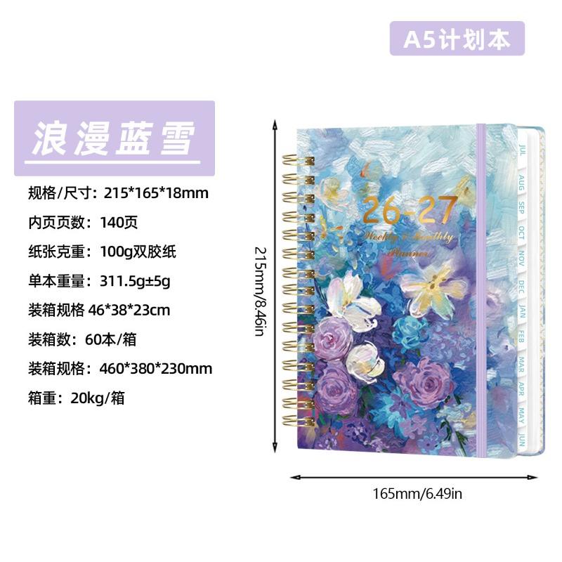 A5 Weekly Planner Spiral Bound Daily Schedule Notebook Journal Calendar