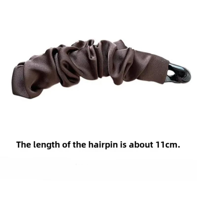 Fabric Banana Clip Korean Elegant Leopard Print Ponytail Holder Ponytail Clip Hair Claw Hairpin Sweet Bowknot Hair Clip Women