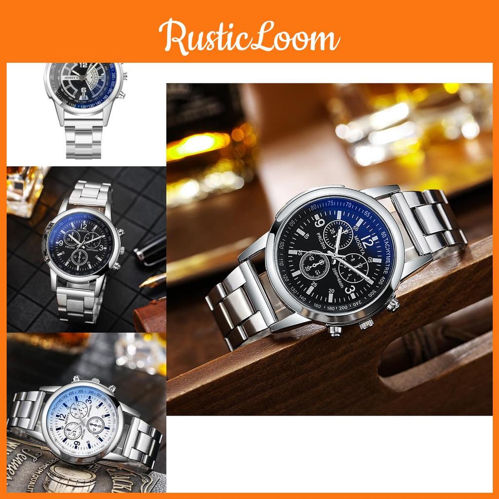 New Fashion Men's Quartz Watch Blue Light Gift Steel Strap Men's Watch Wholesale