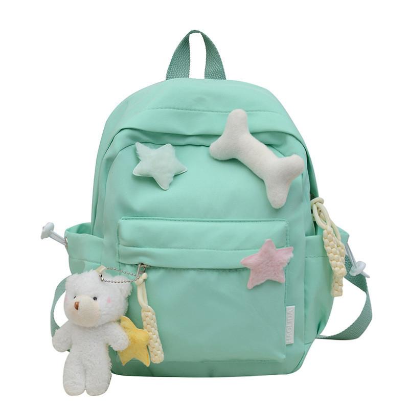 Small Girls Nylon School Backpack With Breathable Comfort For Kids School Use