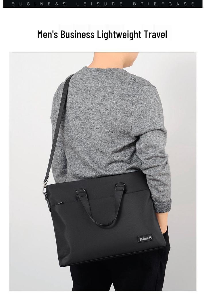 Infineo Men's Oxford Cloth Business Tote: Large Capacity Handbag for Meetings & Files