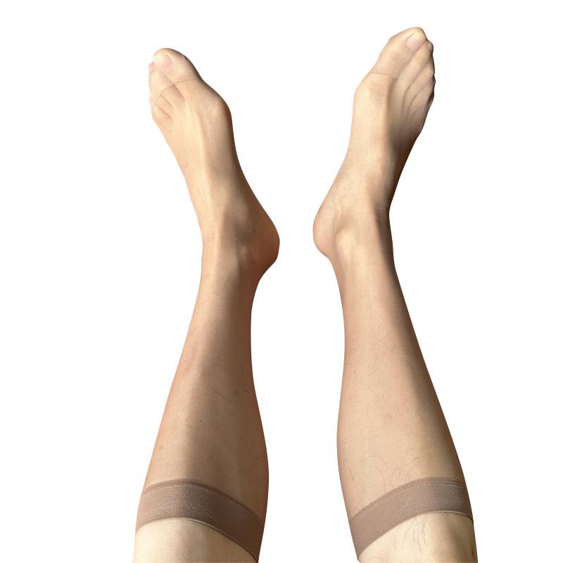 

1 пара длинных носков, деловые носки для официальных костюмов, мужские шелковые носки, прозрачные носки выше икры, прозрачные, полиамидные, клубные, тонкие