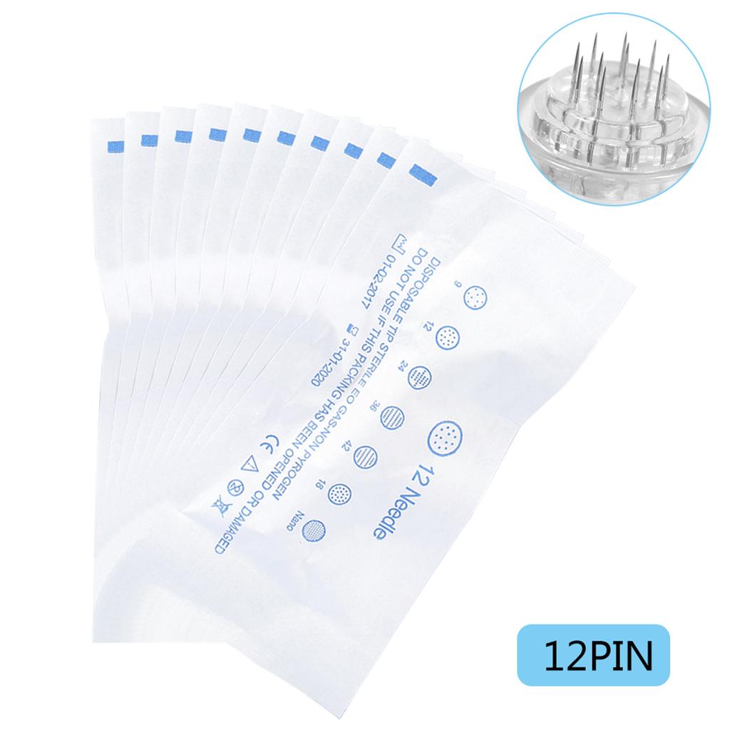 10Pcs/Set 10Types Eyebrow Tattoo Cartridge Rotary Electric Microneedle Stamp Skin Pen Needle