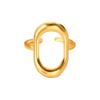 Stainless Steel Adjustable Oval Ring - Simple Ins Style Geometric Design