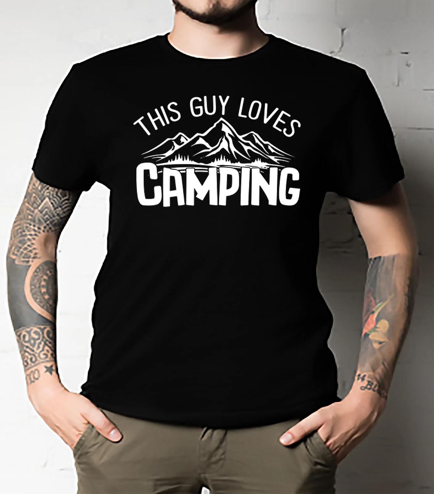 Men s and Women s T-shirts This Guy Loves Camping - Outdoors Gift Essential M